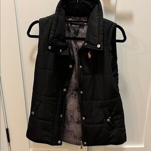Style & Co Black Quilted Black Puffer Vest (Sm)